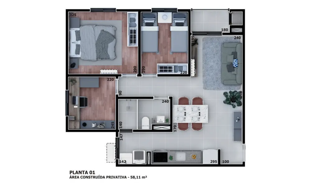 Apartamento, 2 quartos, 50 m² - Foto 1