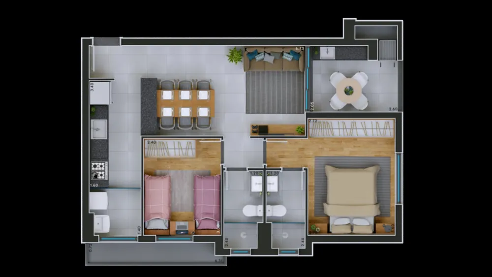 Apartamento, 3 quartos, 74 m² - Foto 4