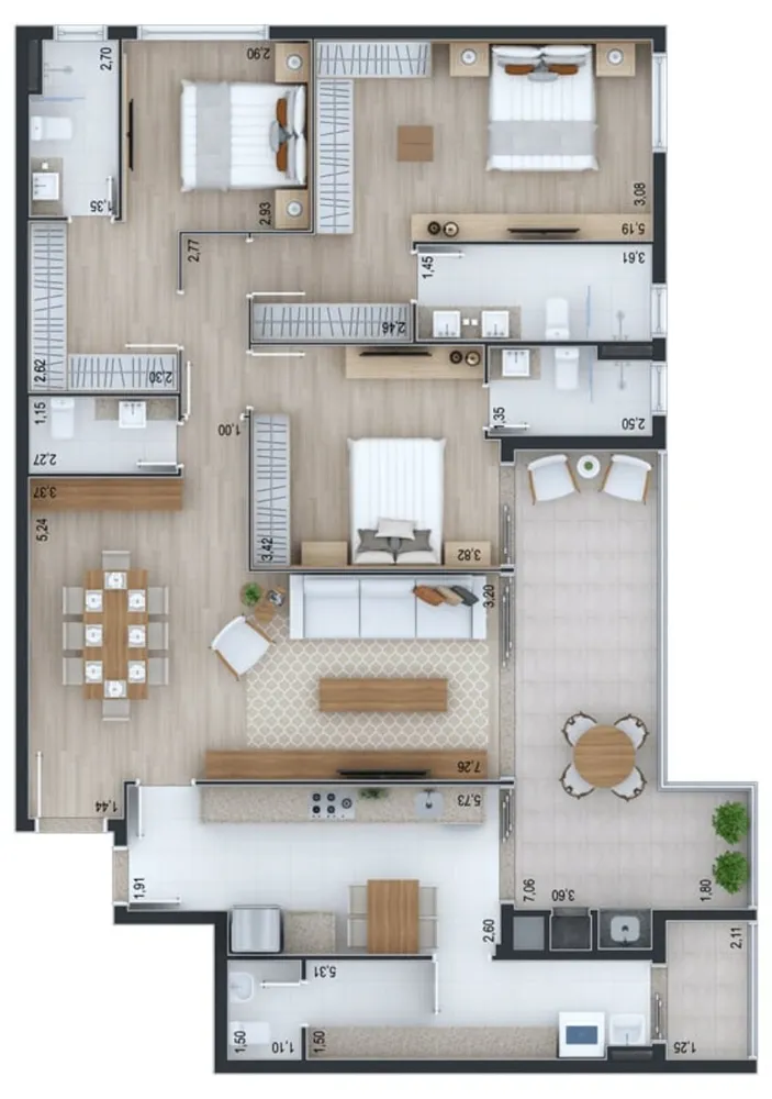 Apartamento, 3 quartos, 184 m² - Foto 4