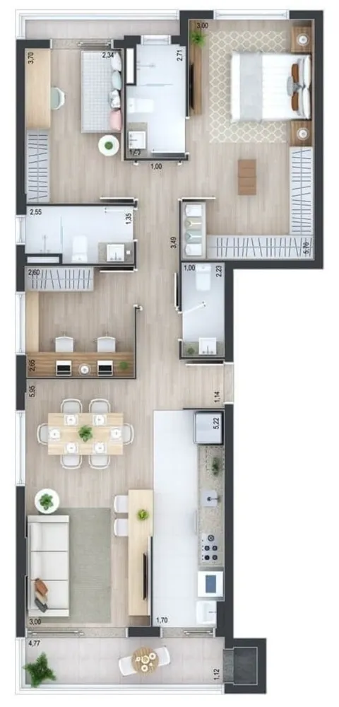 Apartamento, 3 quartos, 99 m² - Foto 2