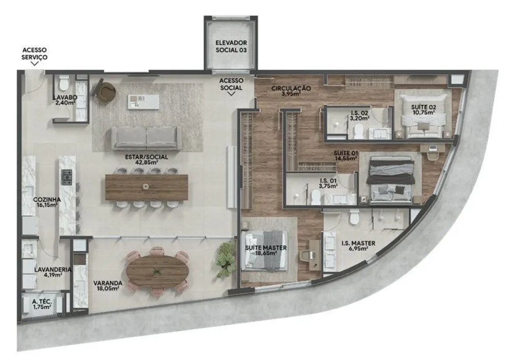 Apartamento, 2 quartos, 134 m² - Foto 5