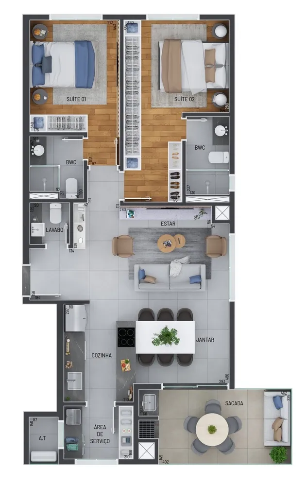 Apartamento, 2 quartos, 173 m² - Foto 6