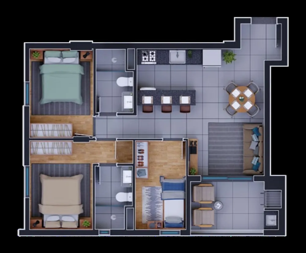 Apartamento, 3 quartos, 69 m² - Foto 8