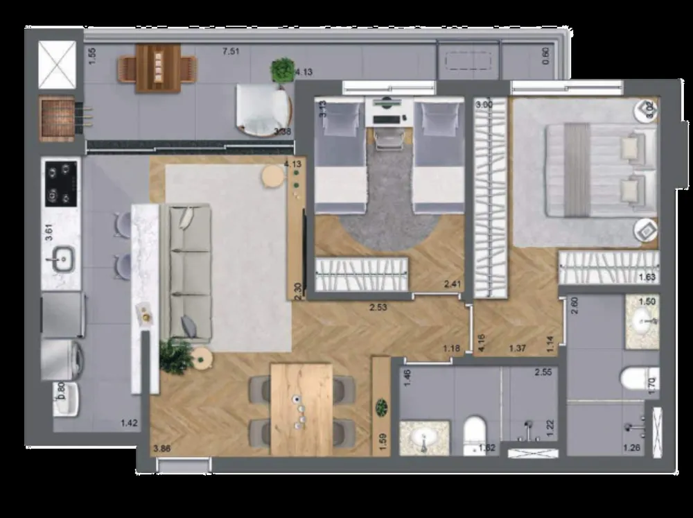 Apartamento, 2 quartos, 68 m² - Foto 8