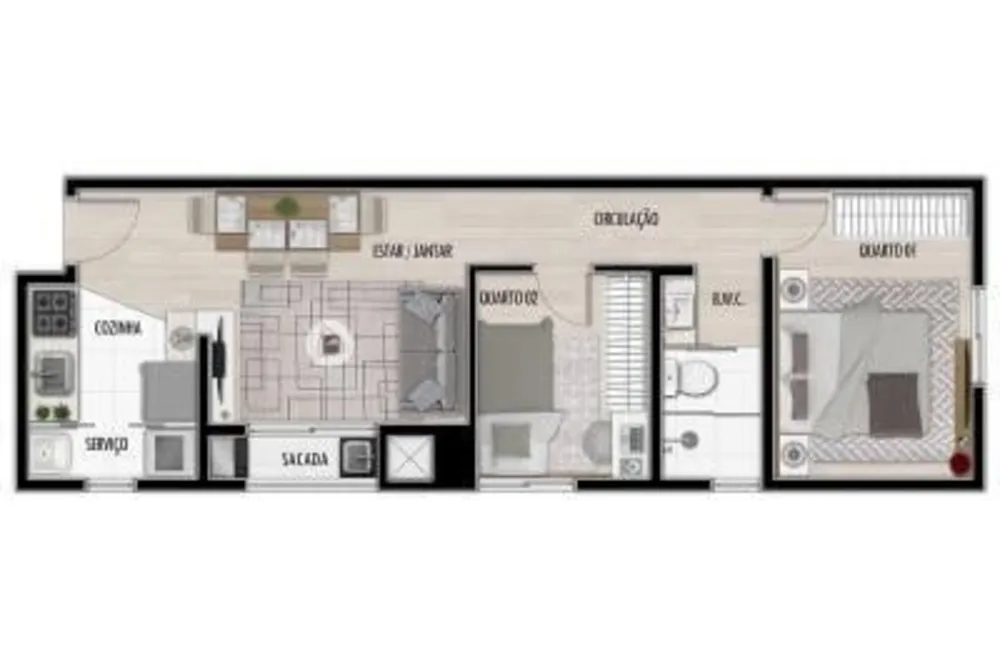 Apartamento, 2 quartos, 43 m² - Foto 7