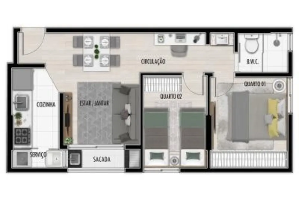 Apartamento, 2 quartos, 43 m² - Foto 8