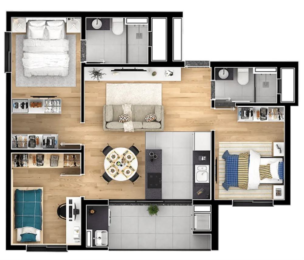Apartamento, 3 quartos, 68 m² - Foto 9