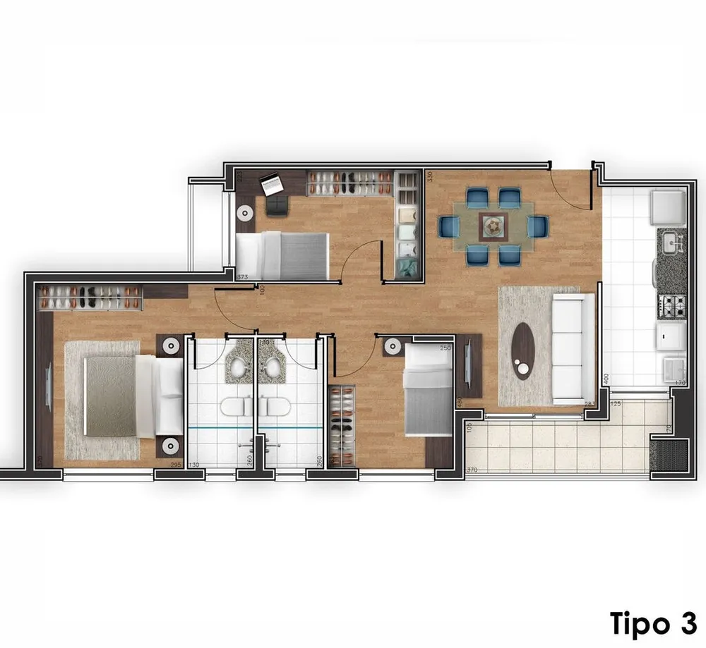 Apartamento, 3 quartos, 77 m² - Foto 4