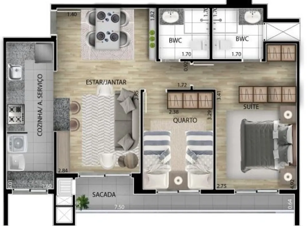 Apartamento, 3 quartos, 77 m² - Foto 8