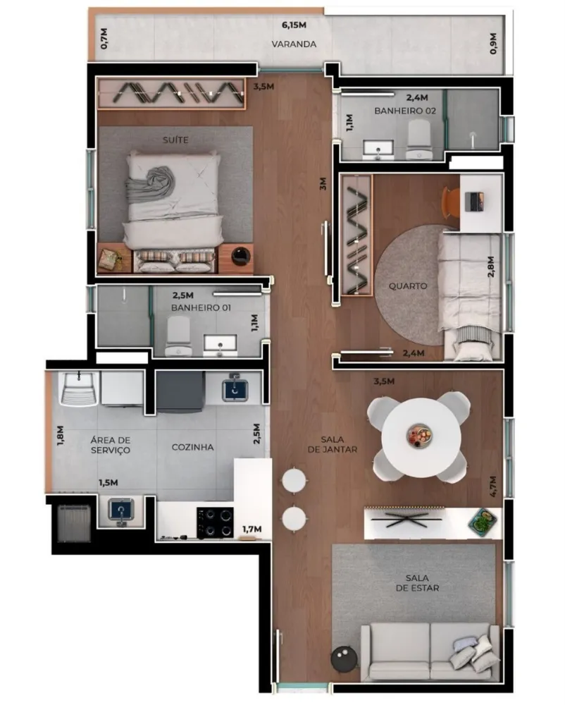 Apartamento, 2 quartos, 73 m² - Foto 10