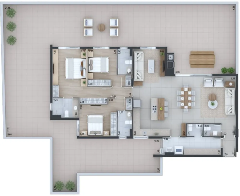 Cobertura, 3 quartos, 226 m² - Foto 13