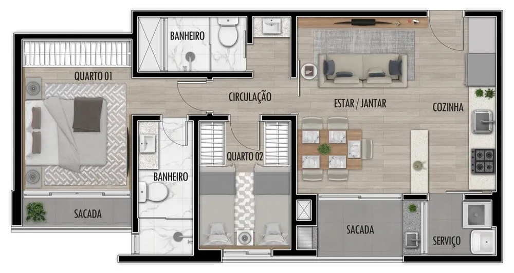 Apartamento, 2 quartos, 55 m² - Foto 12