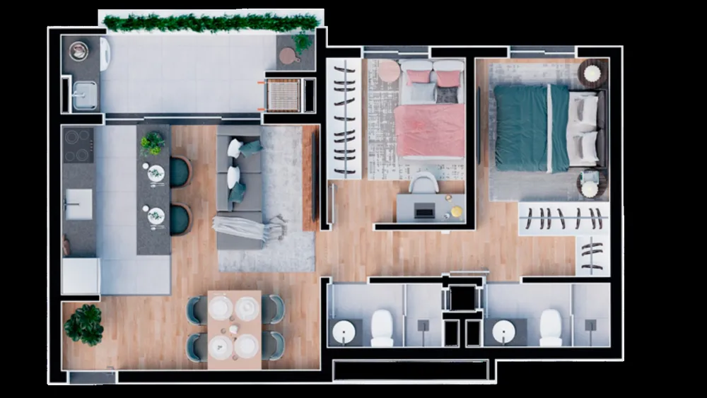 Apartamento, 2 quartos, 57 m² - Foto 2
