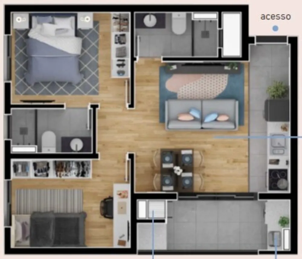 Apartamento, 3 quartos, 80 m² - Foto 2