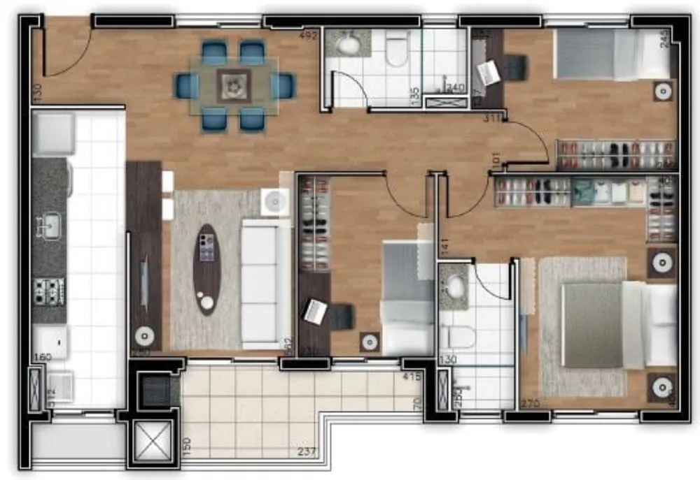 Apartamento, 3 quartos, 82 m² - Foto 2
