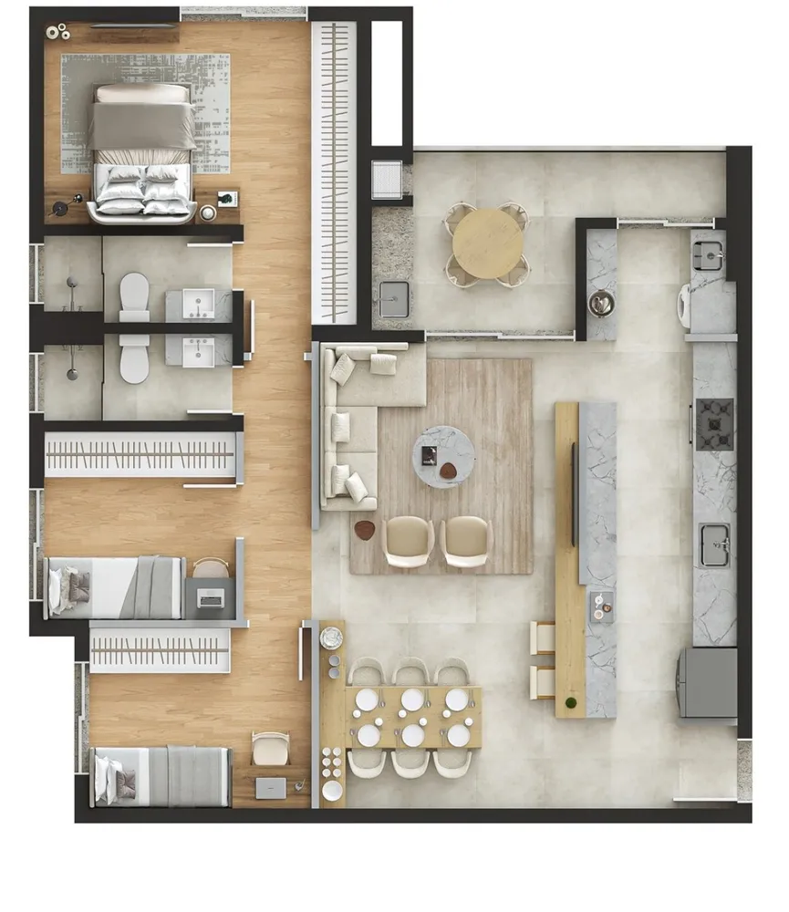 Apartamento, 3 quartos, 91 m² - Foto 1