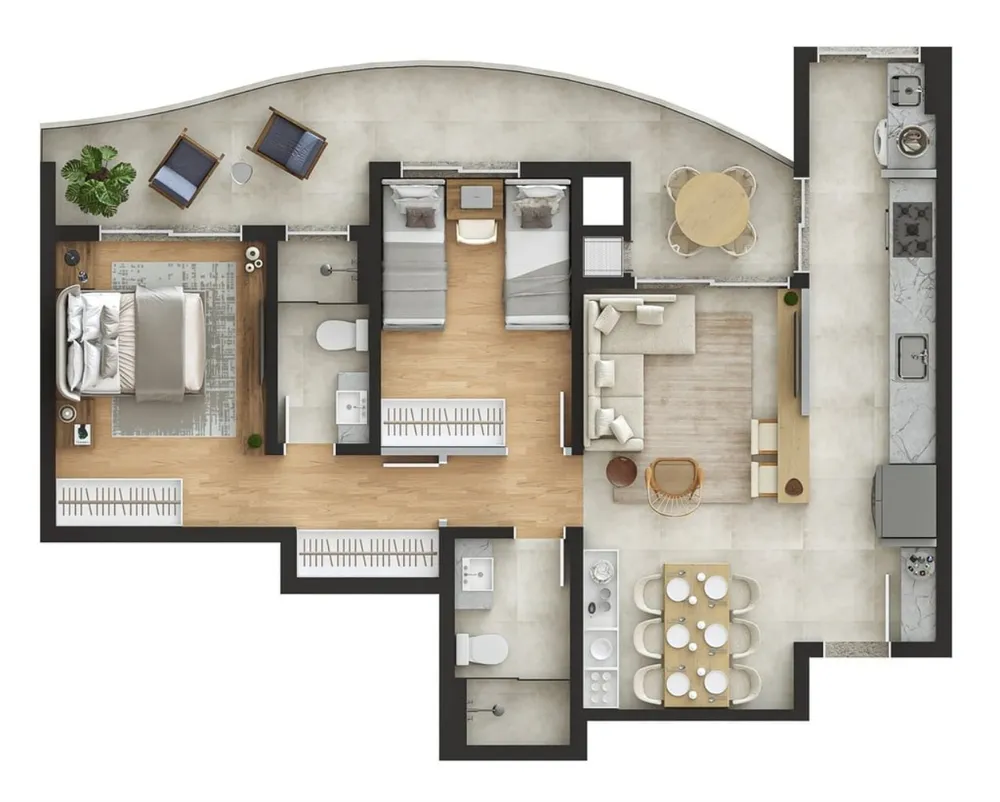 Apartamento, 2 quartos, 77 m² - Foto 3