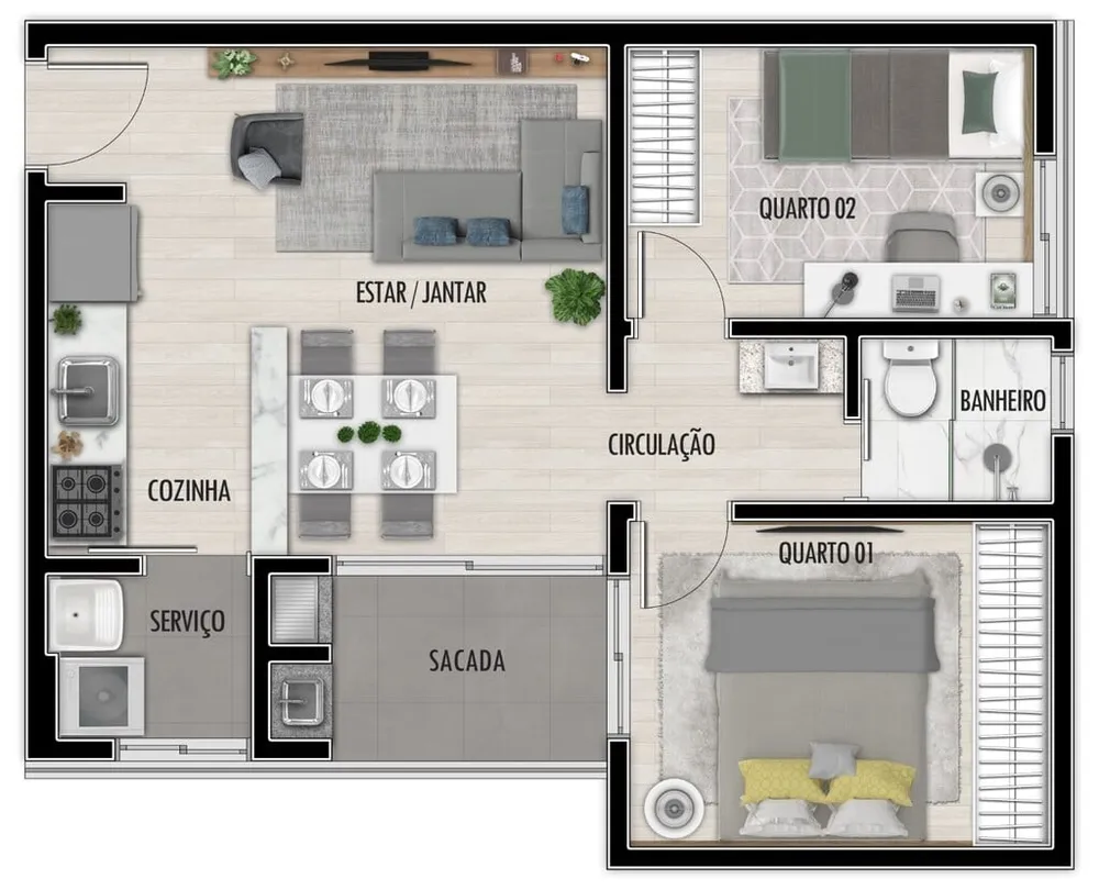 Apartamento, 2 quartos, 44 m² - Foto 11