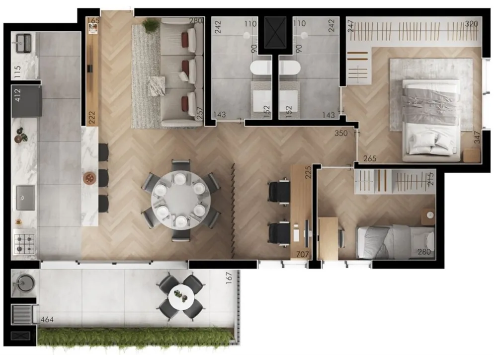 Apartamento, 2 quartos, 66 m² - Foto 2