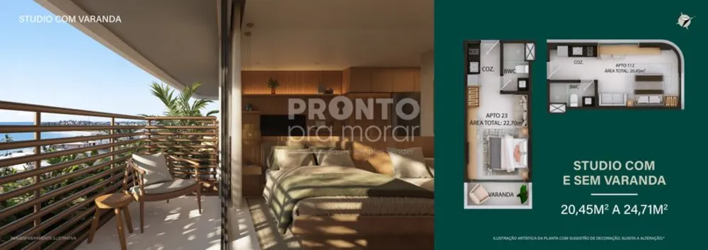 Apartamento, 1 quarto, 23 m² - Foto 1