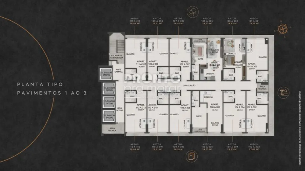 Apartamento, 1 quarto, 28 m² - Foto 1