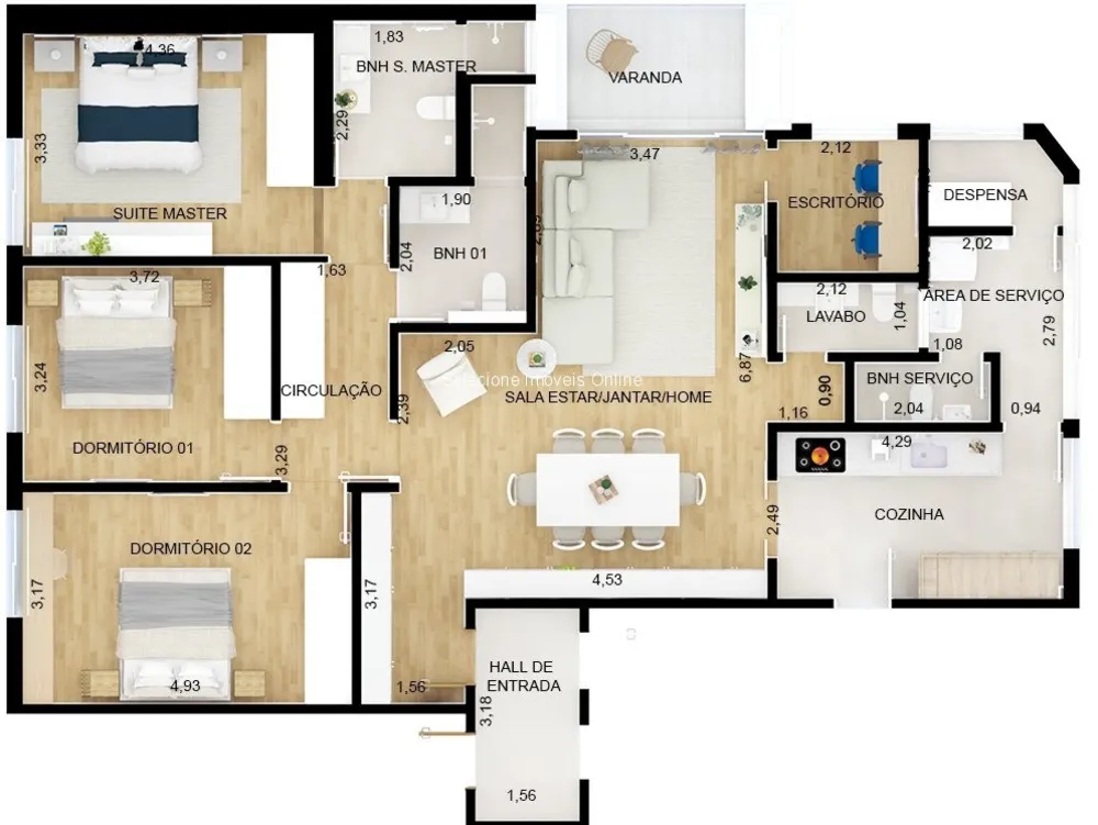 Apartamento, 3 quartos, 142 m² - Foto 2