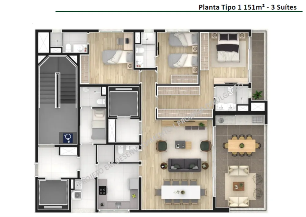 Apartamento, 3 quartos, 151 m² - Foto 3