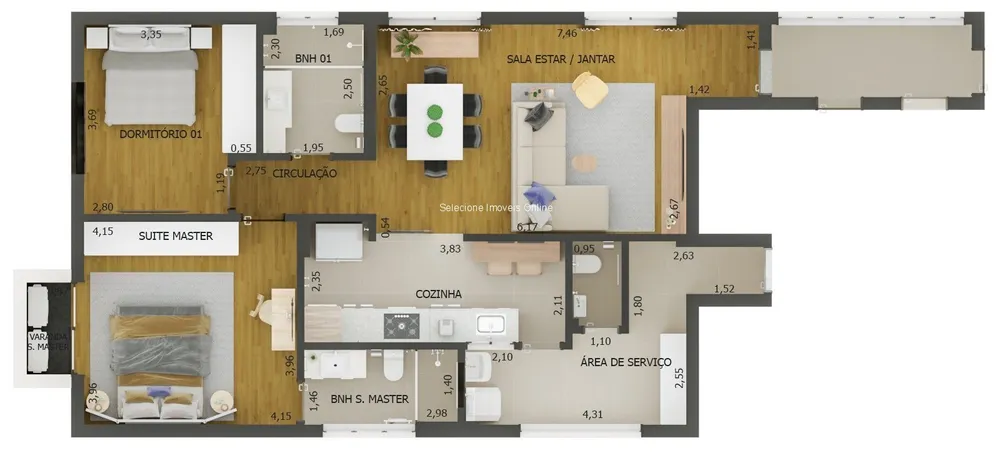 Apartamento, 2 quartos, 106 m² - Foto 2