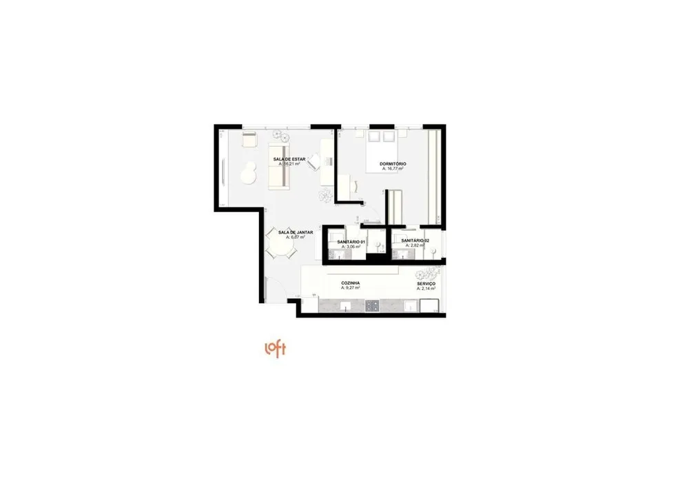Apartamento, 1 quarto, 69 m² - Foto 2