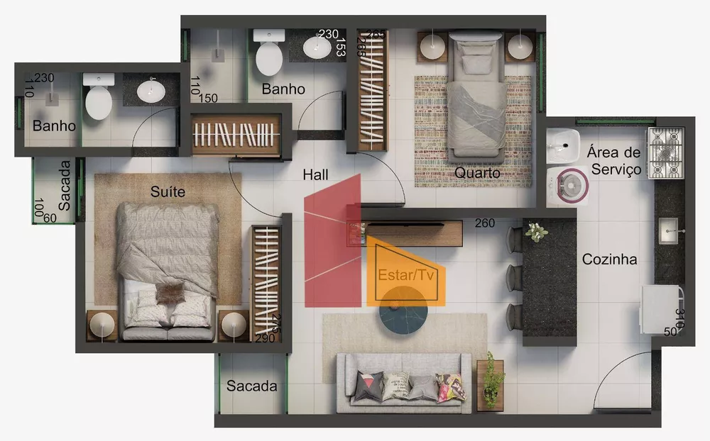 Apartamento, 2 quartos, 61 m² - Foto 7