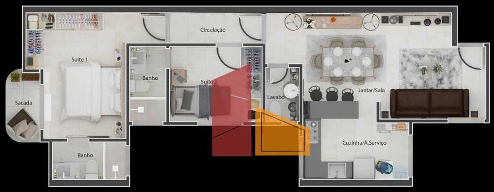 Apartamento, 2 quartos, 74 m² - Foto 12