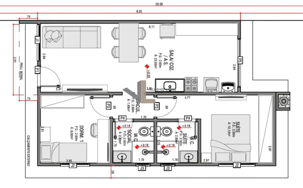 Casa, 2 quartos, 54 m² - Foto 8