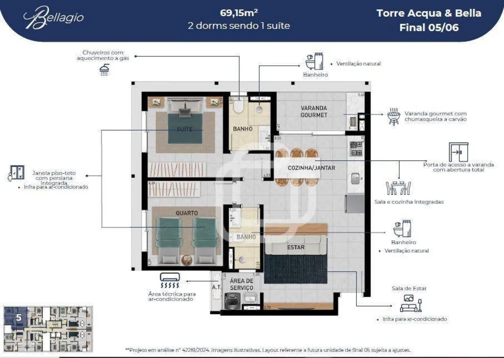 Apartamento, 2 quartos, 69 m² - Foto 11