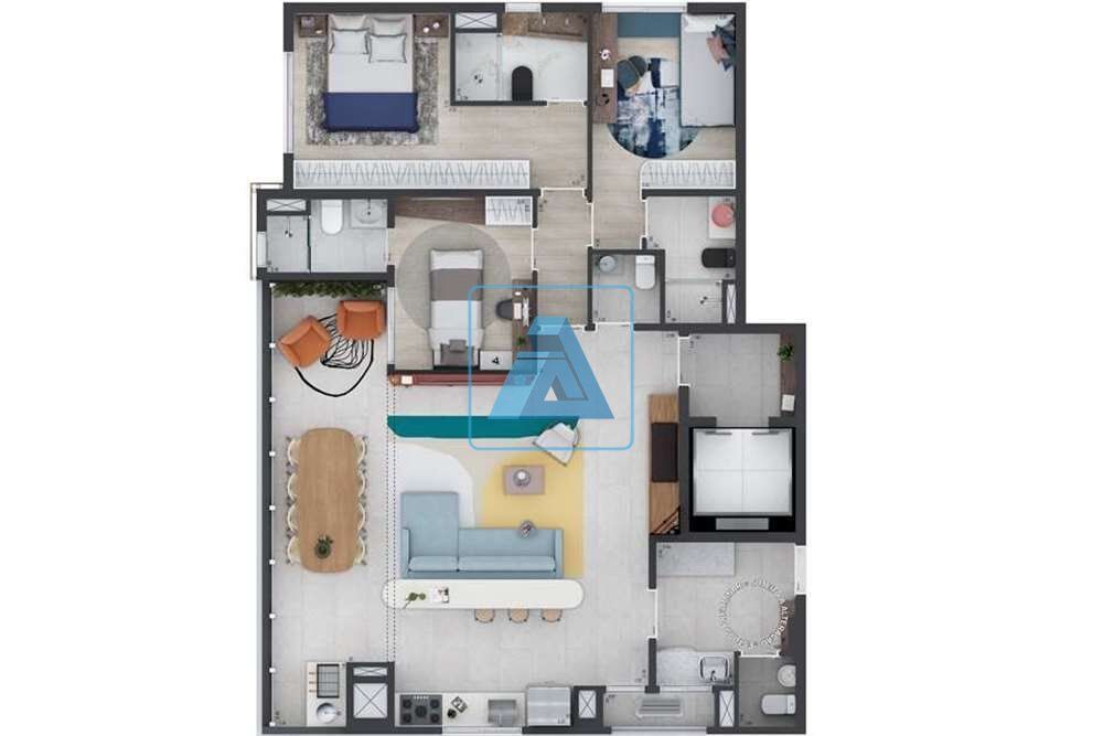 Apartamento, 3 quartos, 121 m² - Foto 1
