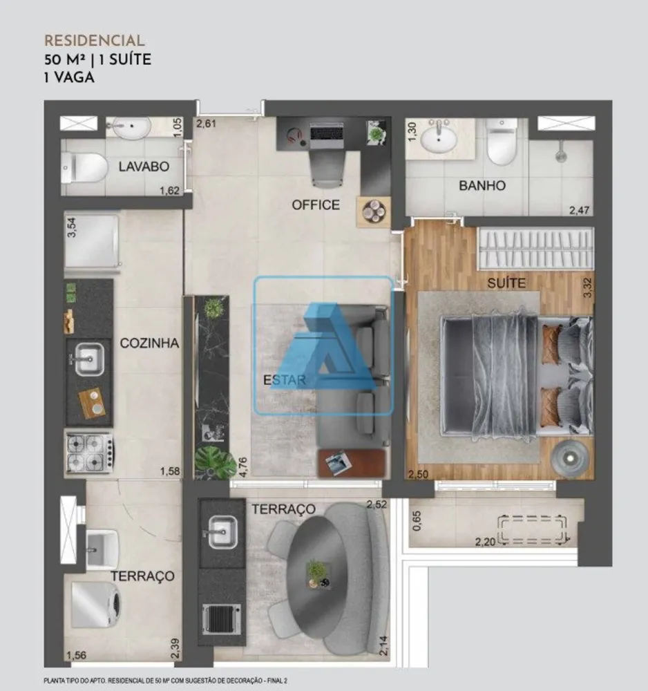 Apartamento, 1 quarto, 50 m² - Foto 8