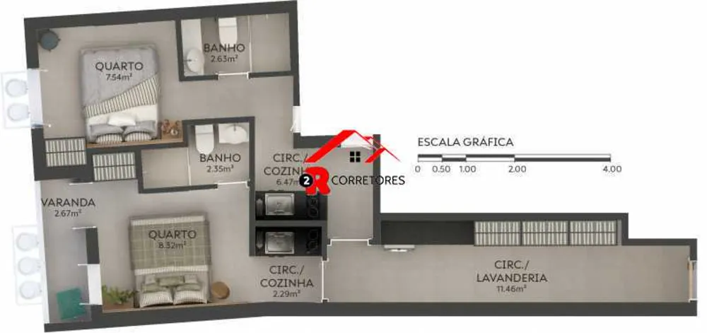 Apartamento, 2 quartos, 55 m² - Foto 8