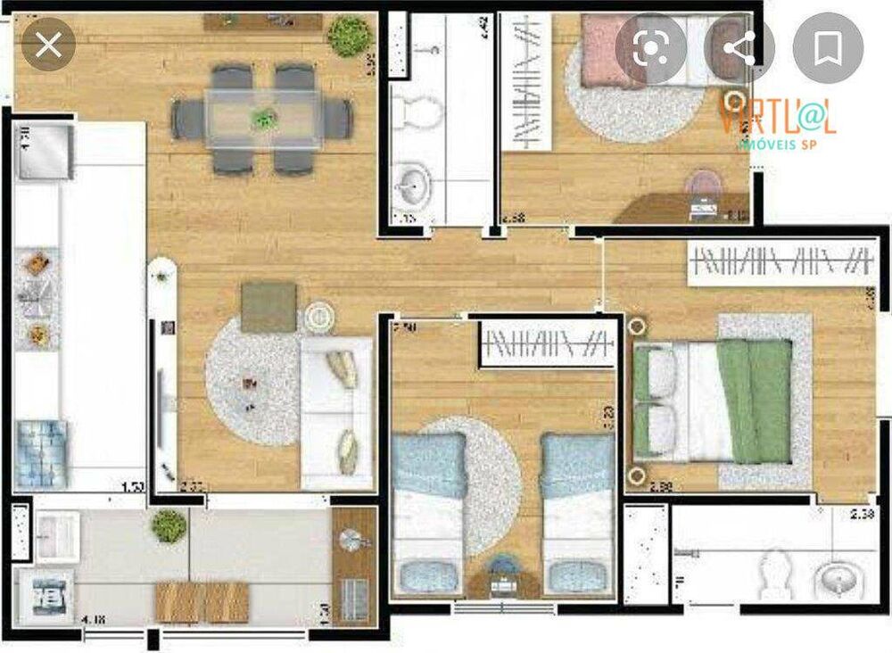 Apartamento, 3 quartos, 70 m² - Foto 2