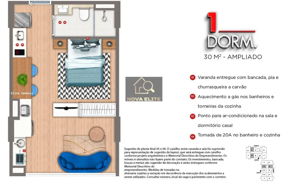 Apartamento, 1 quarto, 30 m² - Foto 12