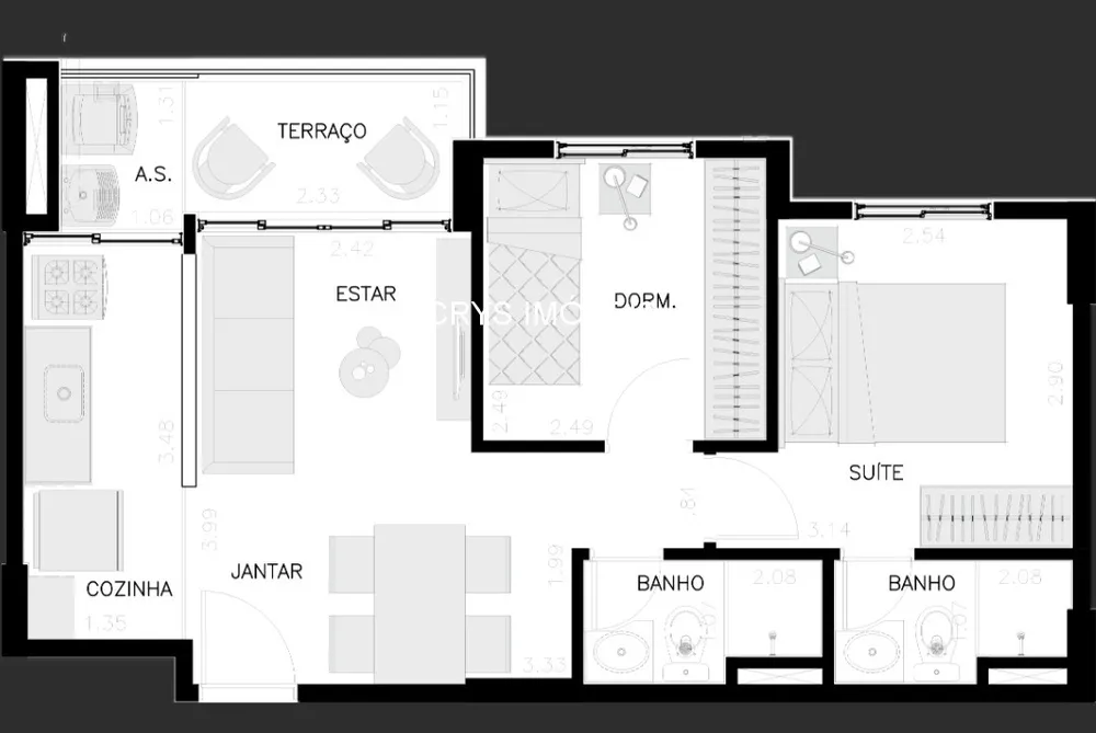 Apartamento, 2 quartos, 47 m² - Foto 1