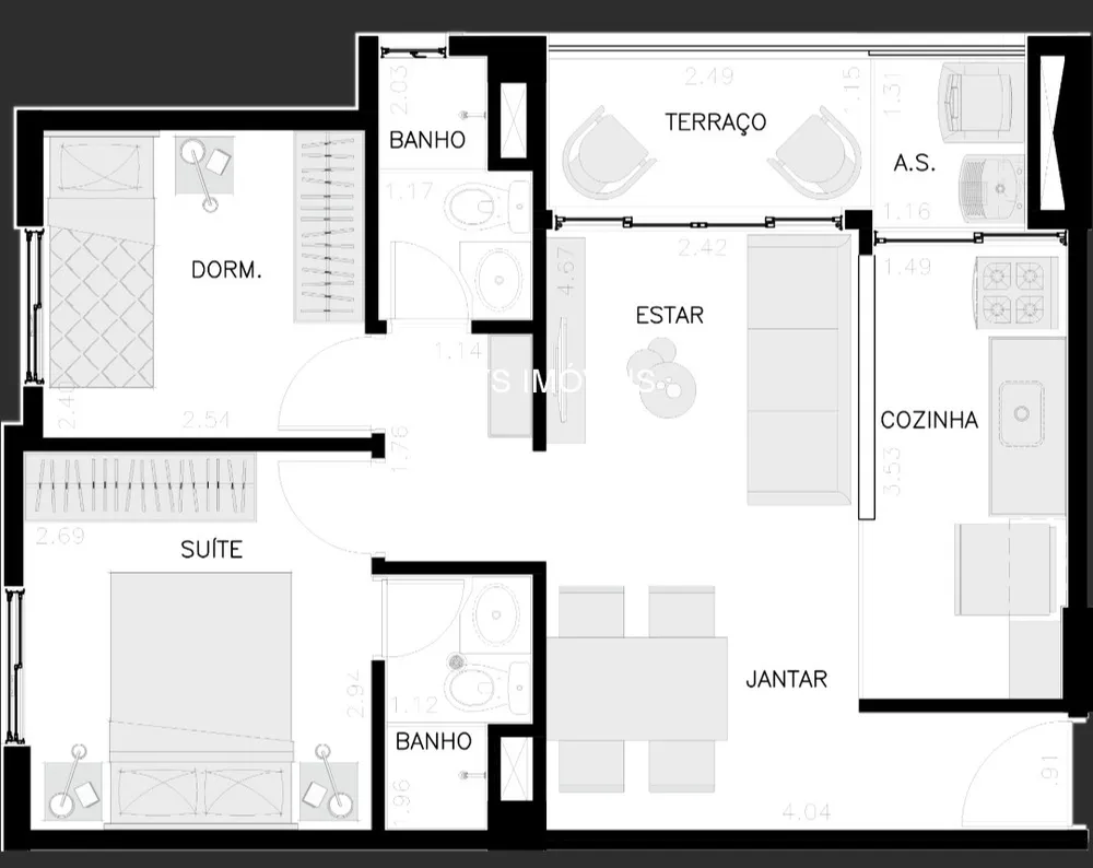 Apartamento, 2 quartos, 50 m² - Foto 1