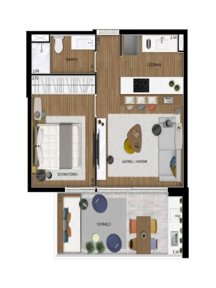 Apartamento, 1 quarto, 50 m² - Foto 7