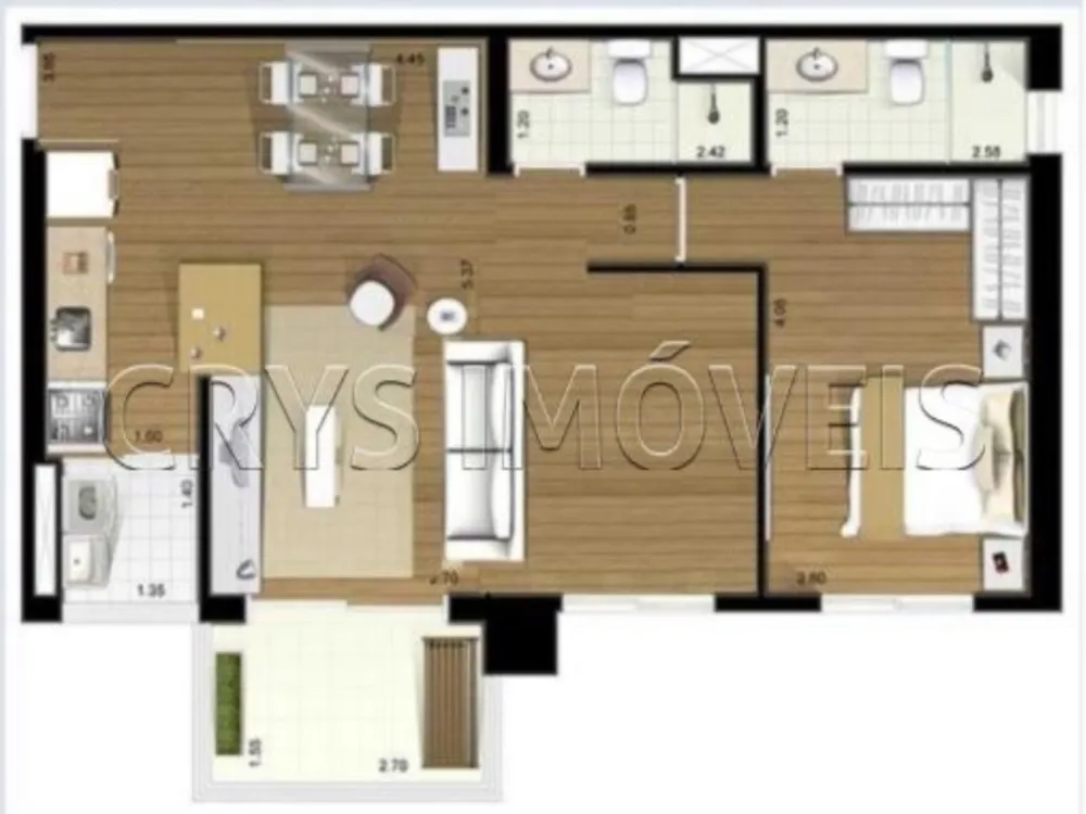 Apartamento, 3 quartos, 63 m² - Foto 5