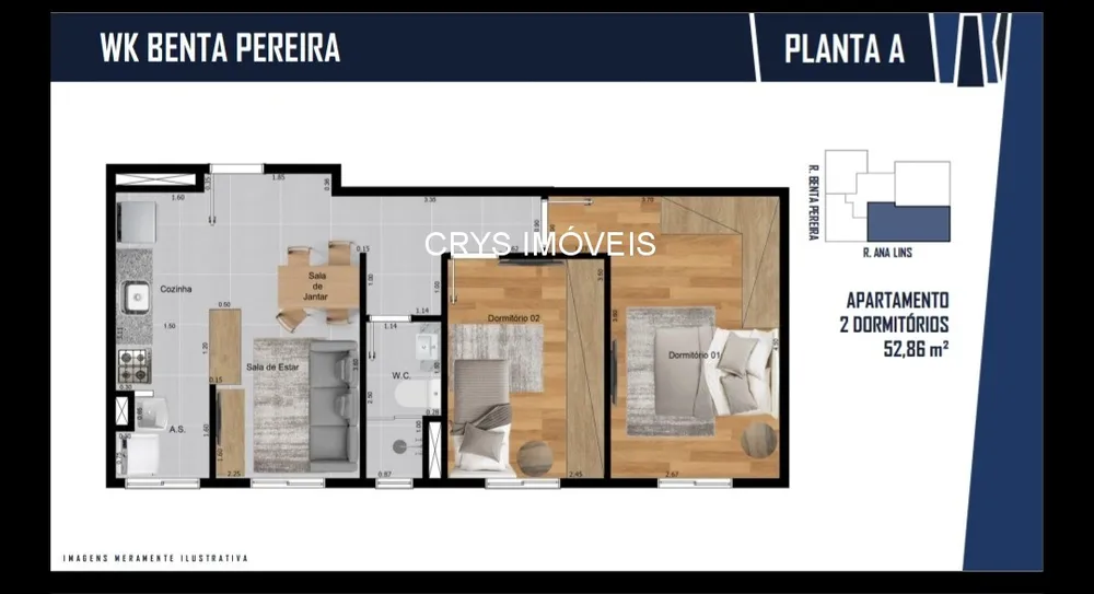 Apartamento, 2 quartos, 51 m² - Foto 3