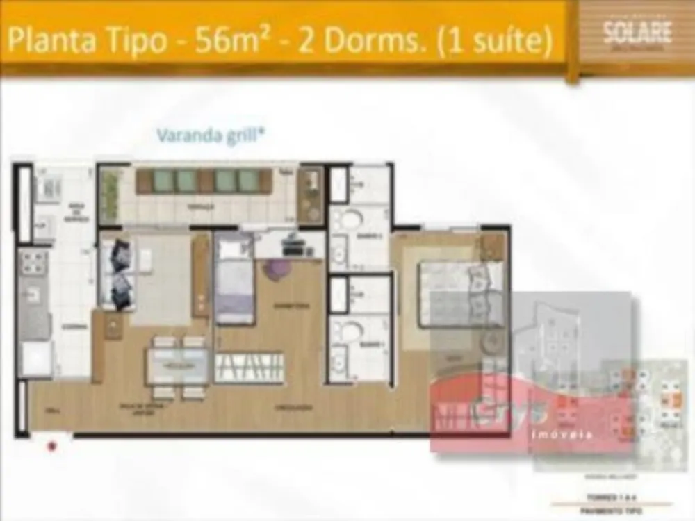 Apartamento, 2 quartos, 56 m² - Foto 8