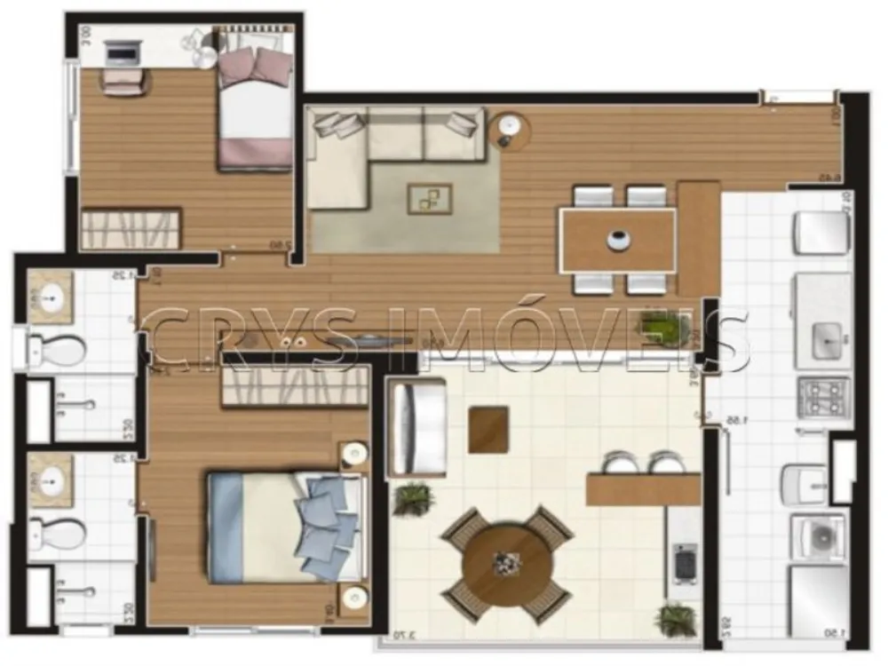 Apartamento, 2 quartos, 74 m² - Foto 2