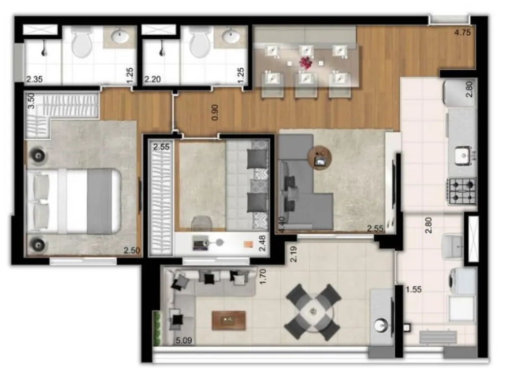 Apartamento, 2 quartos, 65 m² - Foto 11
