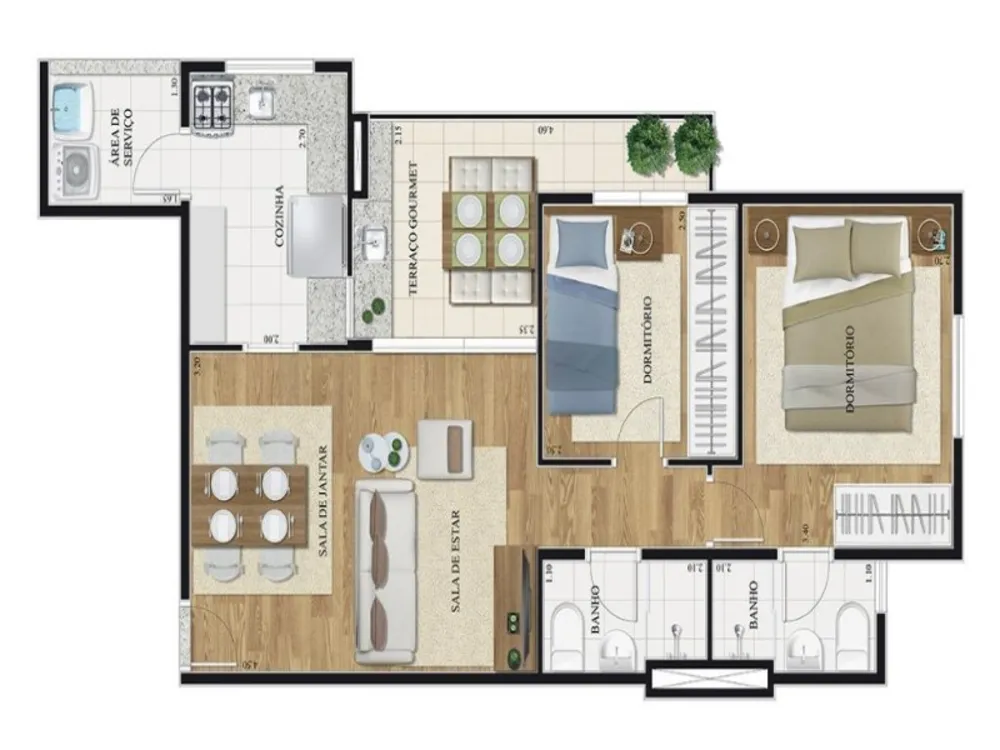 Apartamento, 2 quartos, 58 m² - Foto 7