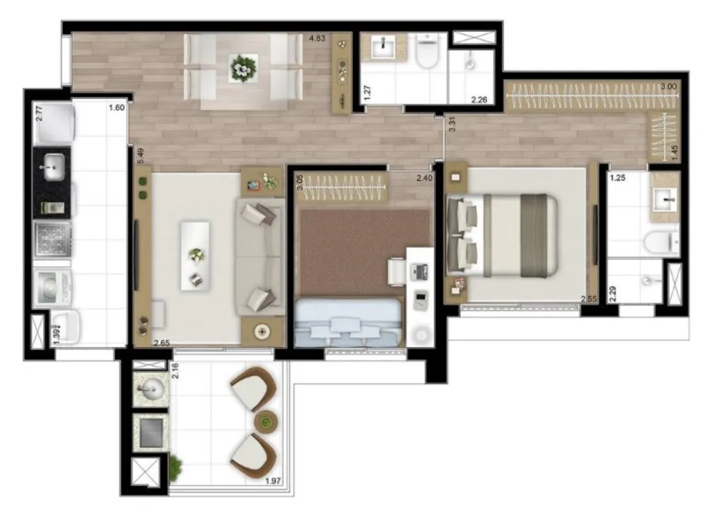 Apartamento, 2 quartos, 69 m² - Foto 4