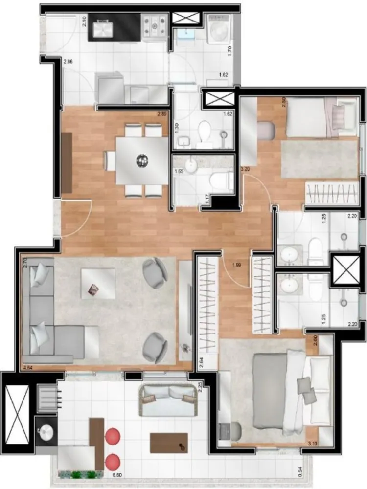 Apartamento, 3 quartos, 88 m² - Foto 2