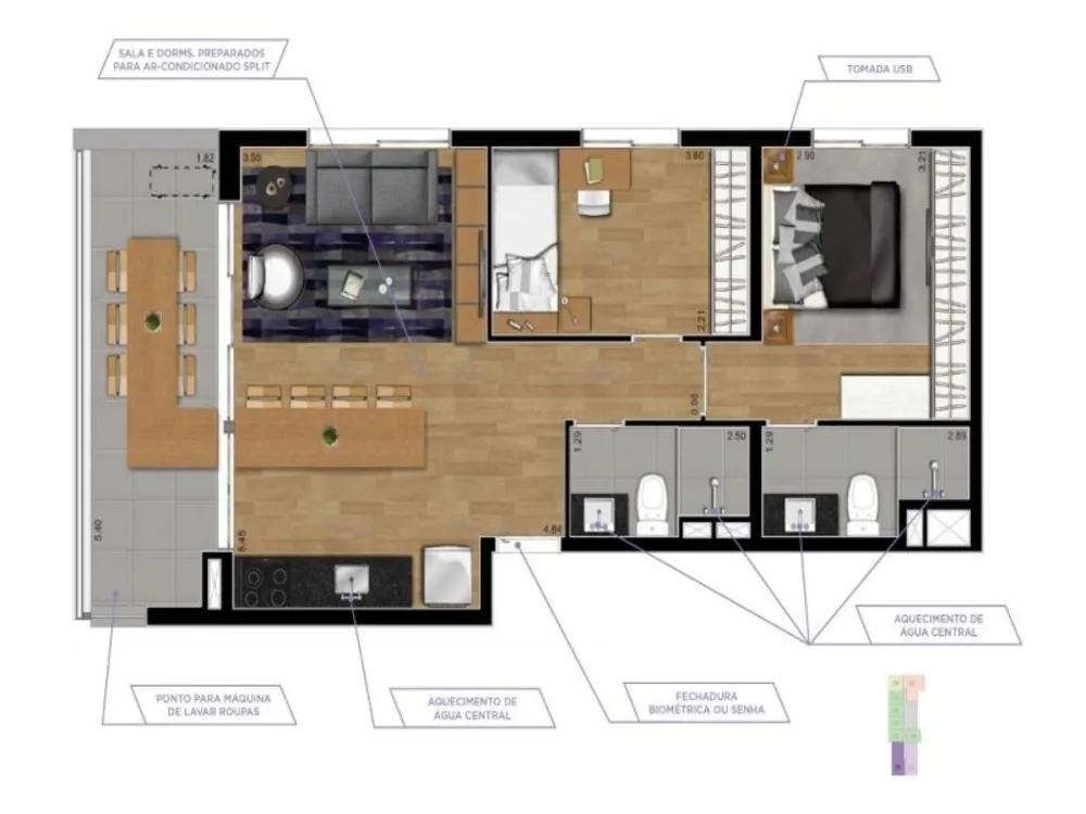 Apartamento, 2 quartos, 67 m² - Foto 8